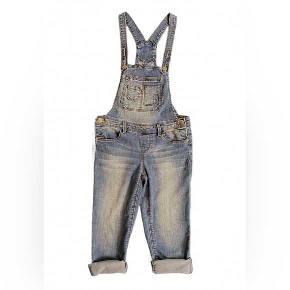 Blu Spice Denim Overalls Adjustable, Distressed Ankle Length Hipster Girls Sz 12 - Picture 1 of 9